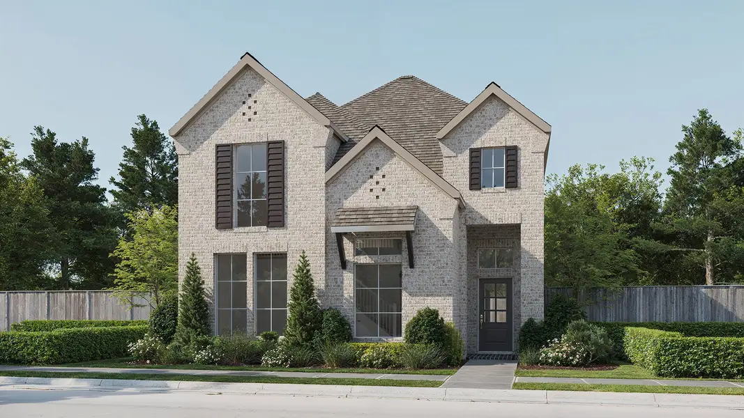 Representative exterior photo of a completed home built from the 2338W by Perry Homes in The Parks At Wilson Creek 40', Celina, TX (Image 1). Representative exterior photo of a completed home built from the 2338W by Perry Homes in The Parks At Wilson Creek 40', Celina, TX (Image 1).