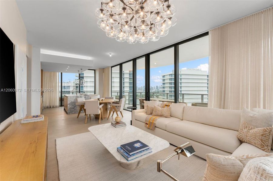 Furnished interior view inside a new home in Five Park, Miami Beach (Image 4).