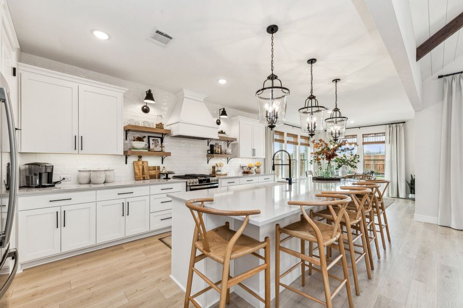 Kitchen with pendant lighting