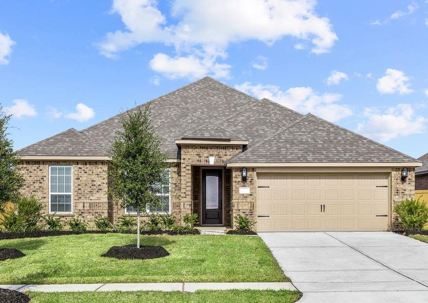 Beautiful single story home with brick and front yard landscaping