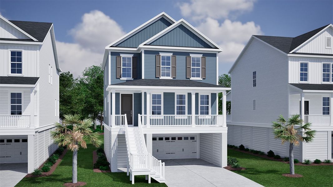 Representative exterior photo of a completed home built from the Dover - Coastal Collection by Mungo Homes in Long Savanna, Charleston, SC (Image 1). Representative exterior photo of a completed home built from the Dover - Coastal Collection by Mungo Homes in Long Savanna, Charleston, SC (Image 1).