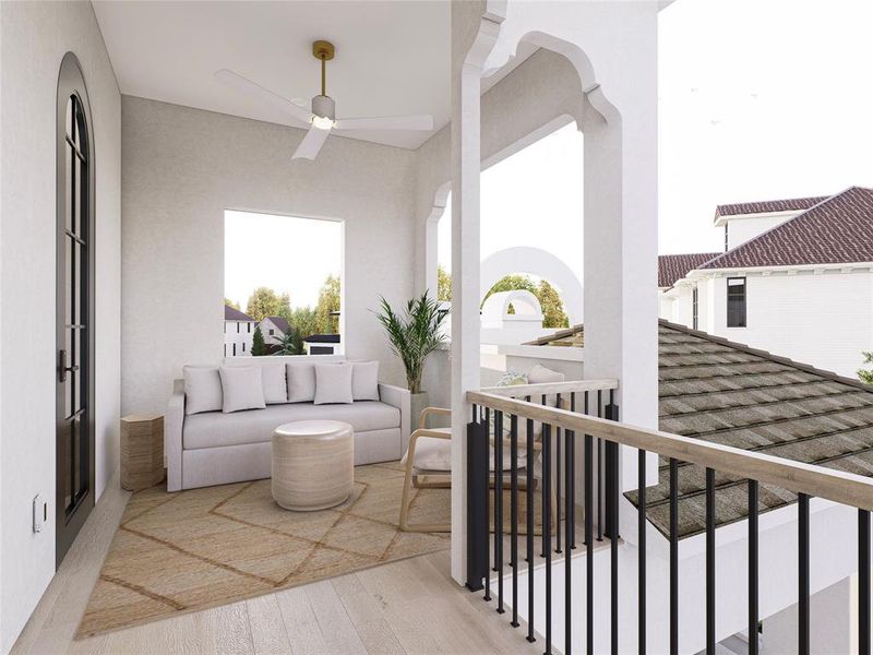 on 2nd floor off bedroom