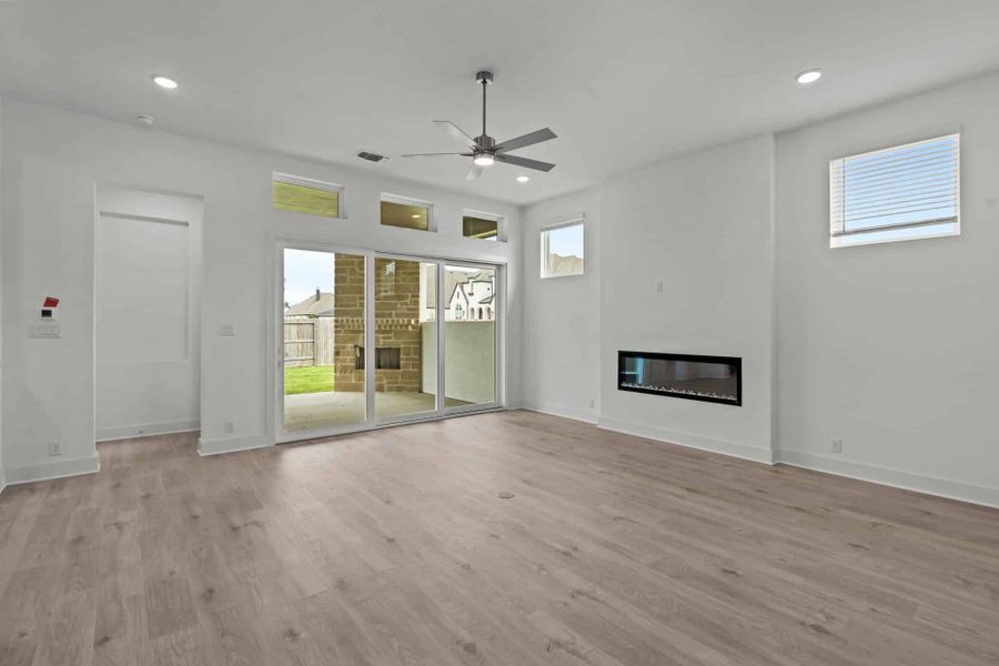 Representative unfurnished interior of a home built from the Brisbane 77′ by Chesmar Homes in Mesa Western, Cibolo (Image 6).