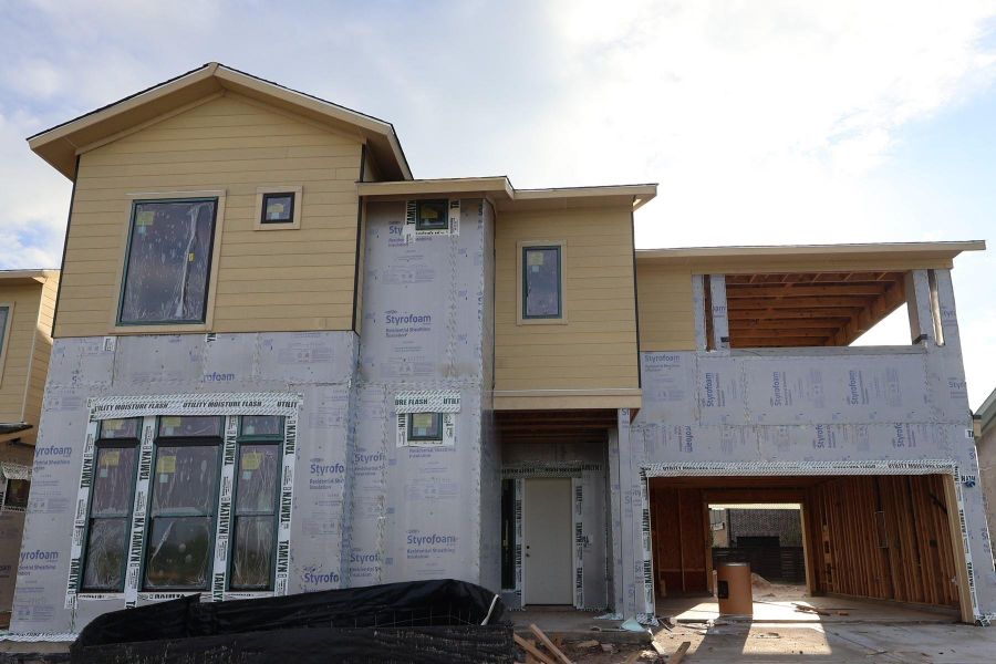 In-progress construction of a new home in Easthaven at Bridgeland Central - Vision Collection, Cypress, TX (Image 6). In-progress construction of a new home in Easthaven at Bridgeland Central - Vision Collection, Cypress, TX (Image 6).