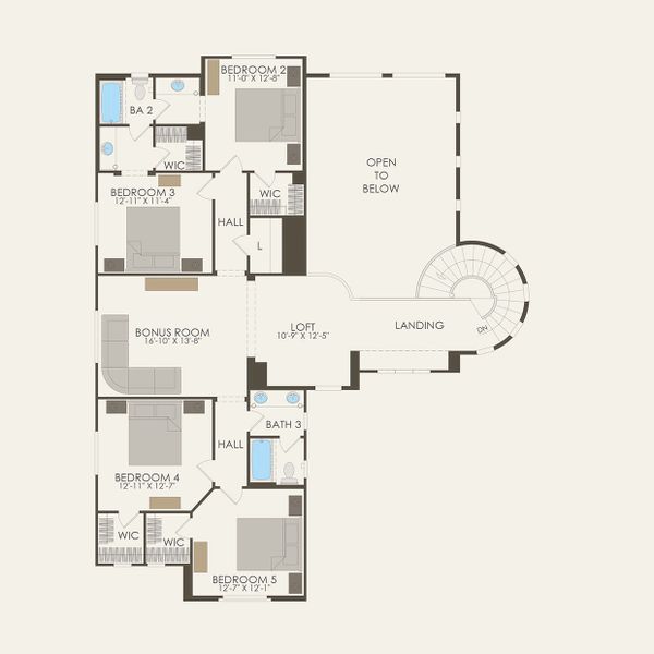 2D floor plan layout for the Quinlan by Pulte Homes in Harvest - Enchantment Series, Queen Creek, AZ (Image 4). 2D floor plan layout for the Quinlan by Pulte Homes in Harvest - Enchantment Series, Queen Creek, AZ (Image 4).