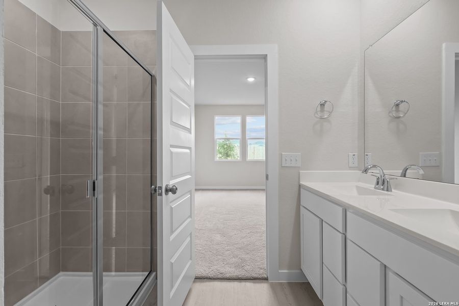 Furnished interior view inside a new home in Spring Creek, San Antonio (Image 11).