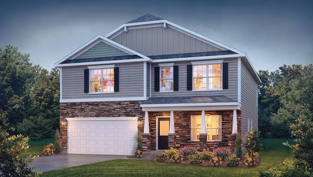 Representative exterior photo of a completed home built from the Wilmington by D.R. Horton in Lily Grove, Piedmont, SC (Image 24).