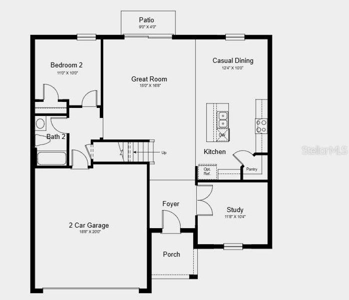 2D floor plan layout of this home in Waterstone, Groveland, FL (Image 2). 2D floor plan layout of this home in Waterstone, Groveland, FL (Image 2).