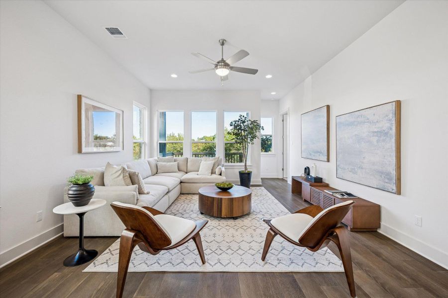 Furnished interior view inside a new home in Chester Ranch Place, Round Rock (Image 6). Furnished interior view inside a new home in Chester Ranch Place, Round Rock (Image 6).