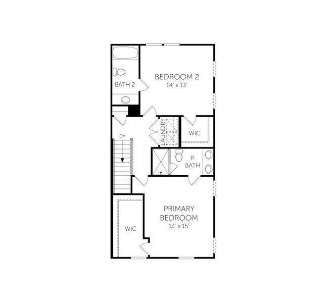 2D floor plan layout for the Hamilton - Single Family Homes by Dream Finders Homes in The Settlement, Simpsonville, SC (Image 4).
