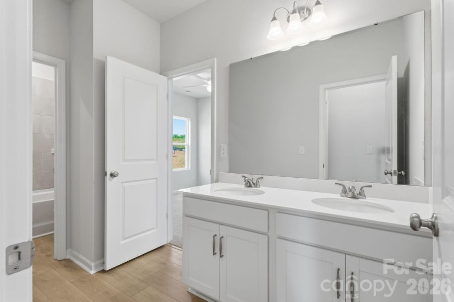 Hall Bath attaches to Bedroom 3