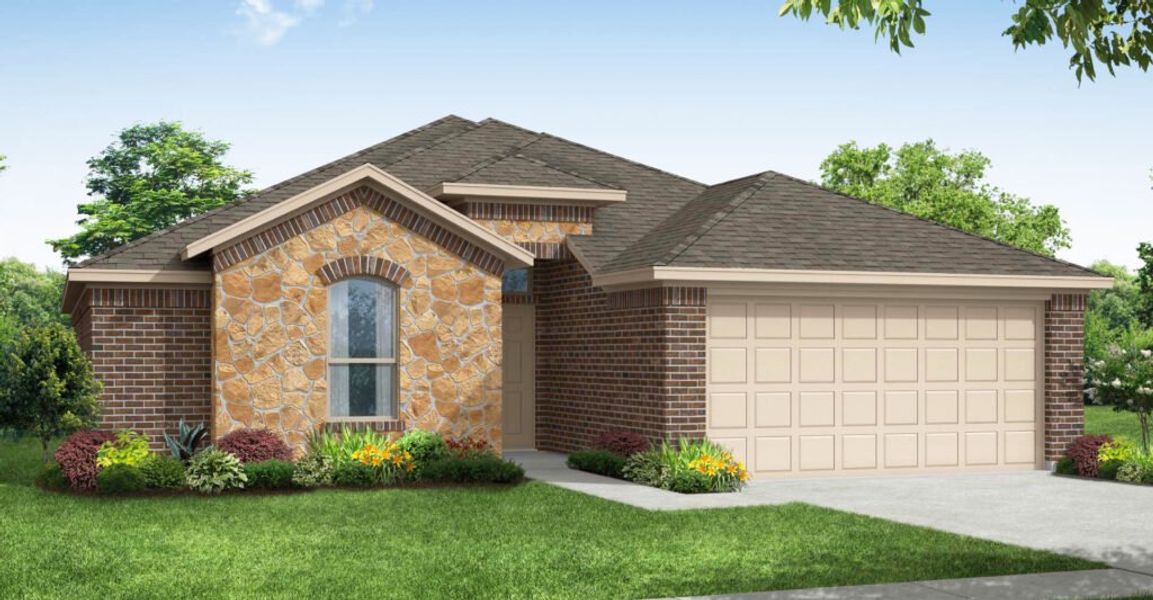 Representative exterior photo of a completed home built from the Albany by Impression Homes in Terra Vella, Haslet, TX (Image 6).