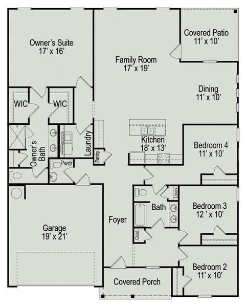 2D floor plan layout of this home in Sierra Vista 60's, Iowa Colony, TX (Image 2). 2D floor plan layout of this home in Sierra Vista 60's, Iowa Colony, TX (Image 2).