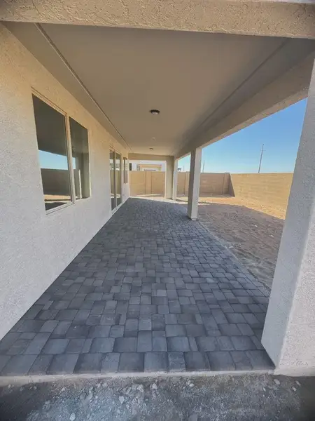 Exterior details and patio area of a home in Camilo at Santana, Yuma (Image 3).