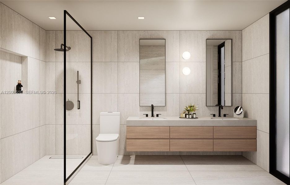 Furnished interior view inside a new home in , Miami (Image 6).