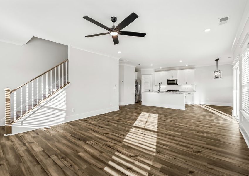 The open layout is ideal for entertaining.