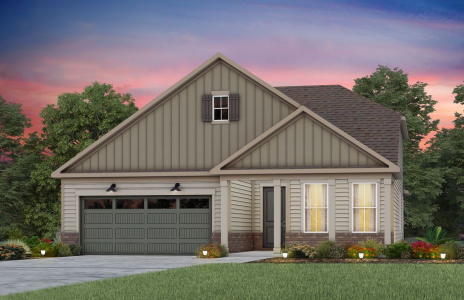 Front exterior of a new home in Forest Creek, Waxhaw, NC, highlighting curb appeal (Image 41).