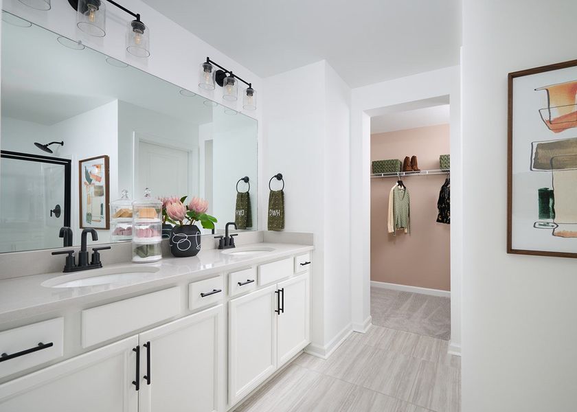 Representative furnished interior of a home built from the The Pintail End by David Weekley Homes in Nexus Townhomes, Gallatin (Image 3).