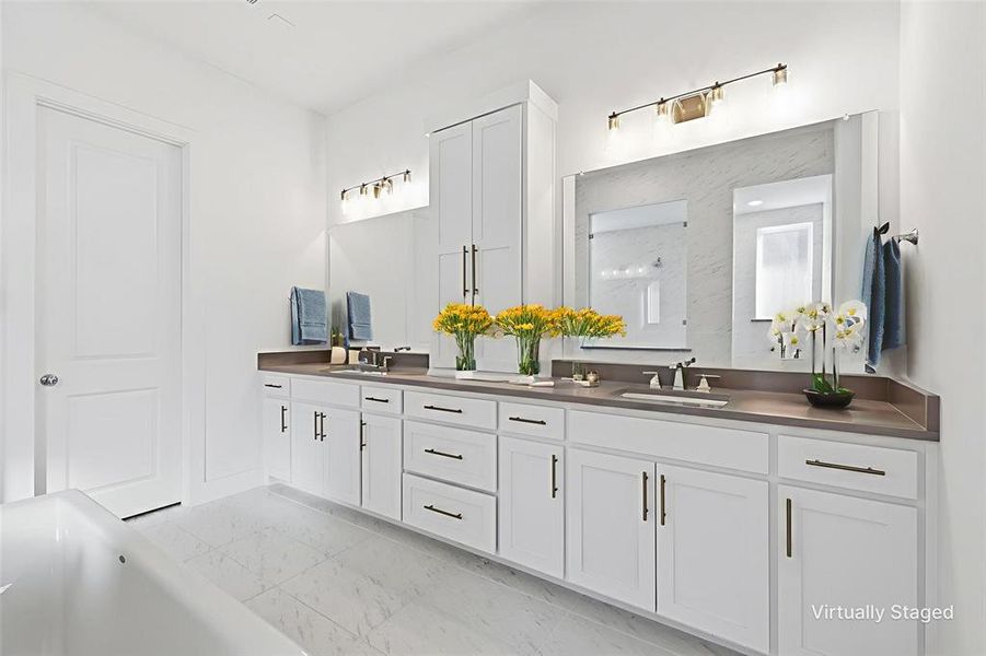 Furnished interior view inside a new home in Windsong Ranch 61' Series, Prosper (Image 28).