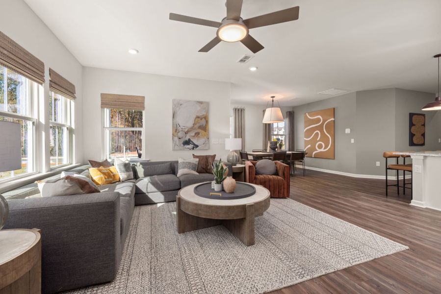 Furnished interior view inside a new home in Exchange at 401, Raleigh (Image 5).
