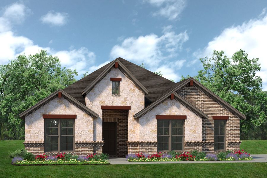 Representative exterior photo of a completed home built from the Concept 2186 by Landsea Homes in Chisholm Hills, Cleburne, TX (Image 7).