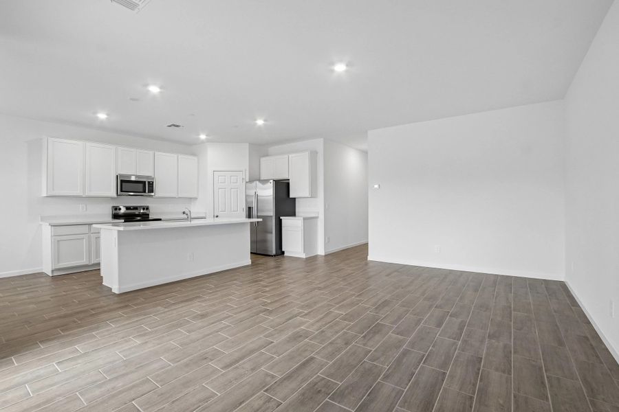 Great room and kitchen