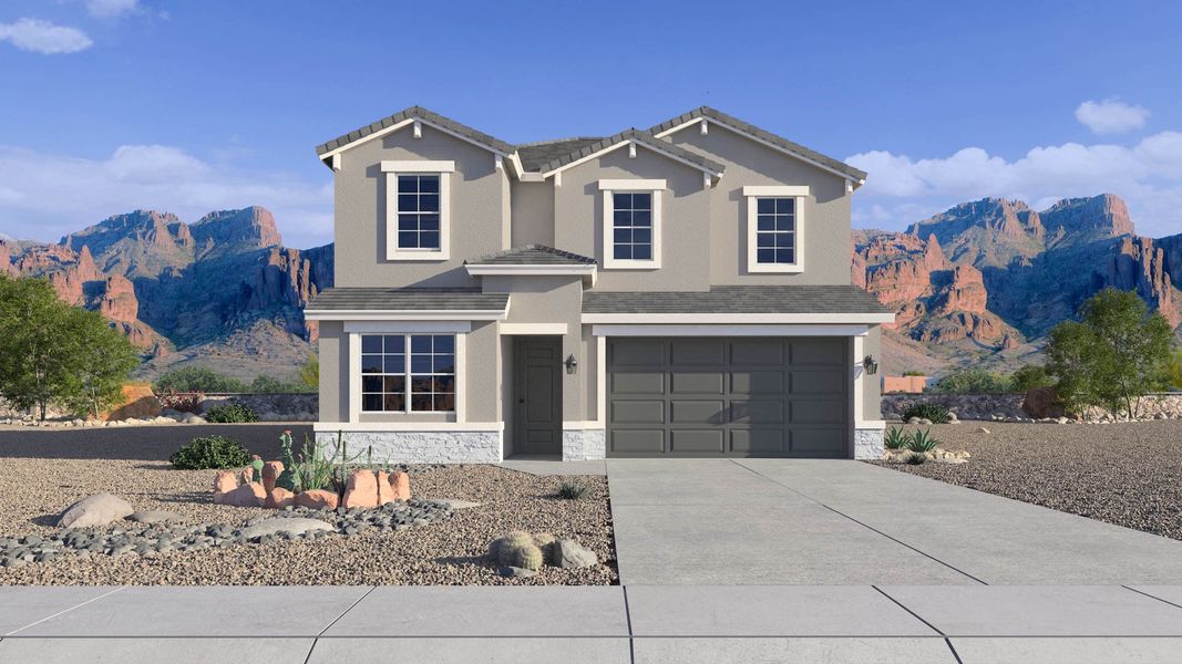 Representative exterior photo of a completed home built from the Stork by D.R. Horton in Apache Farms, Buckeye, AZ (Image 2).