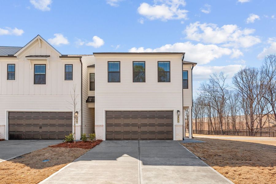 Representative exterior photo of a completed home built from the Sierra by Century Communities in Sherwood Square, Flowery Branch, GA (Image 1). Representative exterior photo of a completed home built from the Sierra by Century Communities in Sherwood Square, Flowery Branch, GA (Image 1).