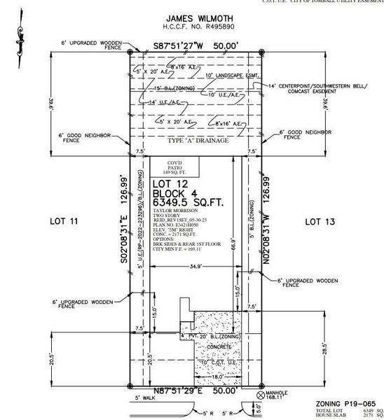 1206 Mattinson Rae Court Preliminary Plot plan