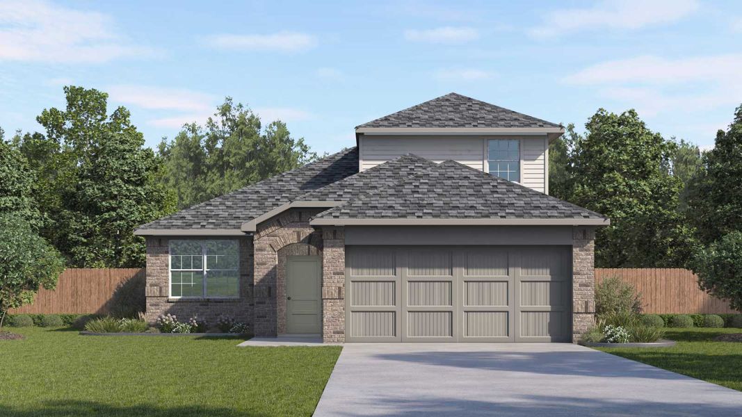 Representative exterior photo of a completed home built from the The Roosevelt by D.R. Horton in Carillon, Manor, TX (Image 1). Representative exterior photo of a completed home built from the The Roosevelt by D.R. Horton in Carillon, Manor, TX (Image 1).