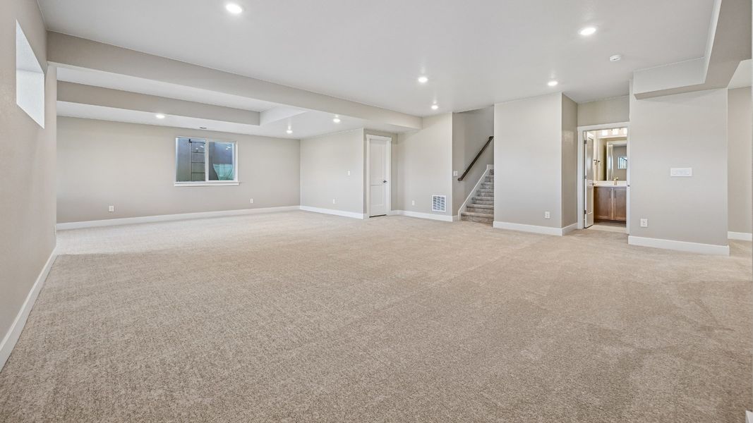 Finished lower level designed for everyday enjoyment