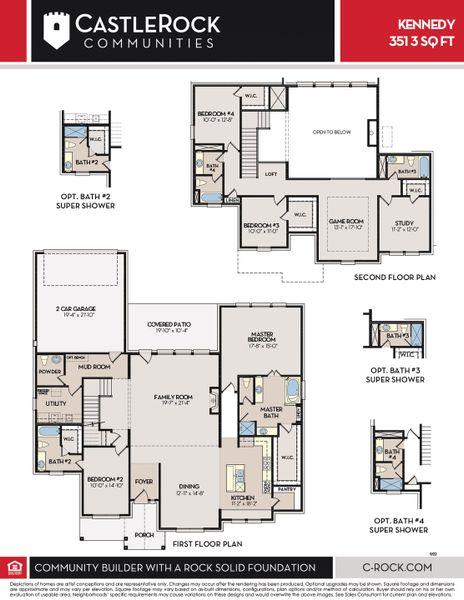 2D floor plan layout of this home in Solterra, Mesquite, TX (Image 2).