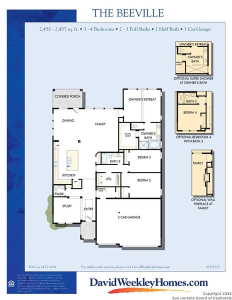 2D floor plan layout of this home in Briggs Ranch – Signature Legacy Series, San Antonio, TX (Image 2).