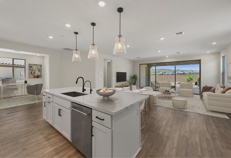 Virtually Staged Trilogy Ridgecrest Dream HS 87 Kitchen Great Room - 2 of 23
