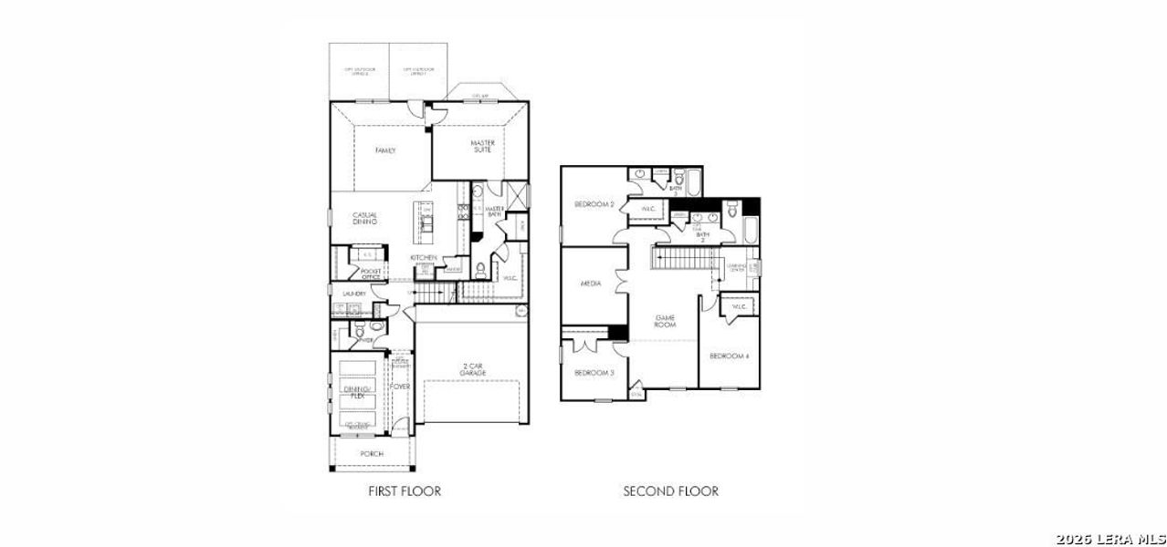 2D floor plan layout of this home in Sagebrooke - Premier Series, San Antonio, TX (Image 2). 2D floor plan layout of this home in Sagebrooke - Premier Series, San Antonio, TX (Image 2).