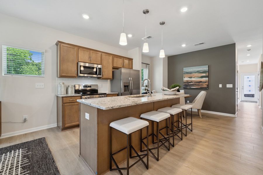 Representative furnished interior of a home built from the Clover - Genesis Value Collection by Mungo Homes in Lakeview Village, Charlotte (Image 4).