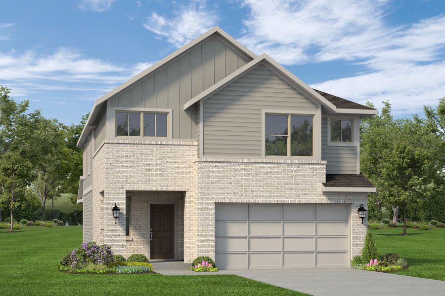 Representative exterior photo of a completed home built from the Angelina by Autograph Homes in Aldeana - Tejas Collection, Bonney, TX (Image 1). Representative exterior photo of a completed home built from the Angelina by Autograph Homes in Aldeana - Tejas Collection, Bonney, TX (Image 1).