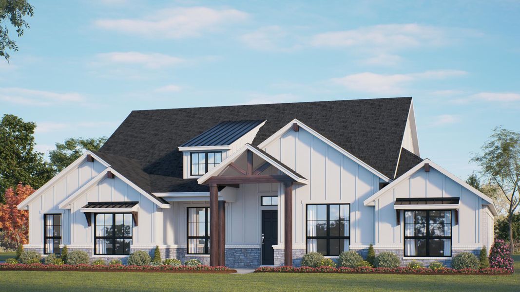 Representative exterior photo of a completed home built from the Concept 2862 by Landsea Homes in Mockingbird Hills, Joshua, TX (Image 6).