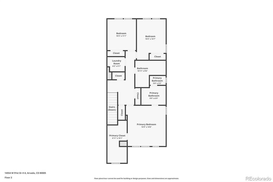 2D floor plan layout of this home in Whisper Village, Arvada, CO (Image 6).