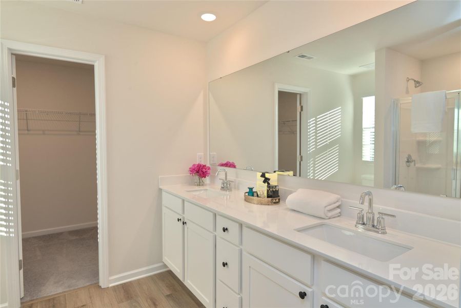 Quartz Counters in Primary ensuite bathroom