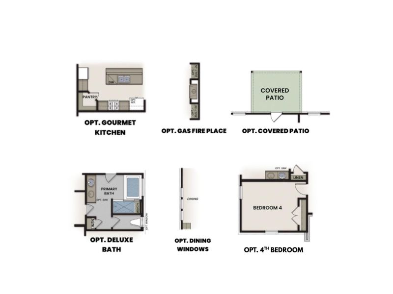 2D floor plan layout for the The Cottonwood E by Davidson Homes LLC in Woods Crossing, Gallatin, TN (Image 4).