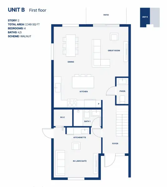 2D floor plan layout for the Sofia B by Bluenest Development in Shores Pointe, Miami, FL (Image 4).