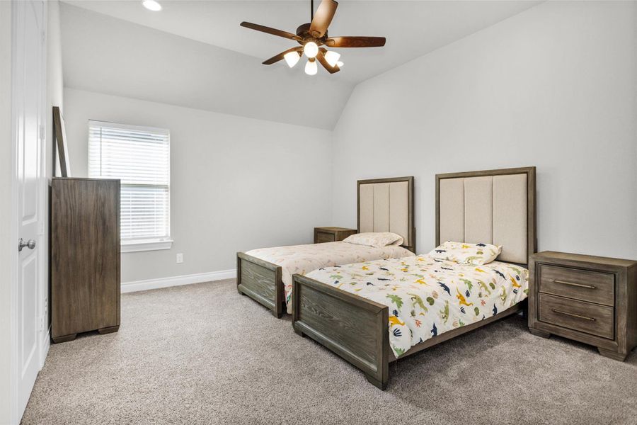 The other secondary bedroom that shares the jack-and-jill bathroom suite.