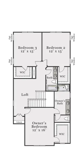 2D floor plan layout for the Bowen by McKee Homes in Bedford, Raeford, NC (Image 10).