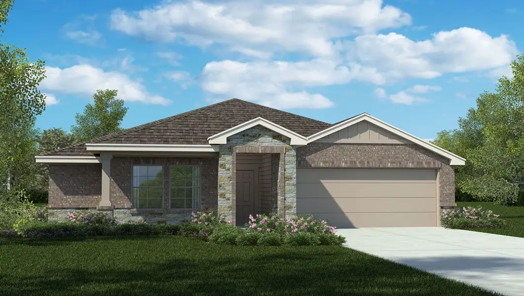 Representative exterior photo of a completed home built from the Auburn by D.R. Horton in Southern Pointe, College Station, TX (Image 2). Representative exterior photo of a completed home built from the Auburn by D.R. Horton in Southern Pointe, College Station, TX (Image 2).