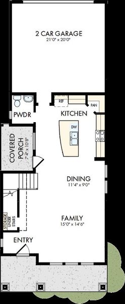 2D floor plan layout of this home in Bridgeland Central: Emerald Heights - Cottages Row Collection, Cypress, TX (Image 3). 2D floor plan layout of this home in Bridgeland Central: Emerald Heights - Cottages Row Collection, Cypress, TX (Image 3).