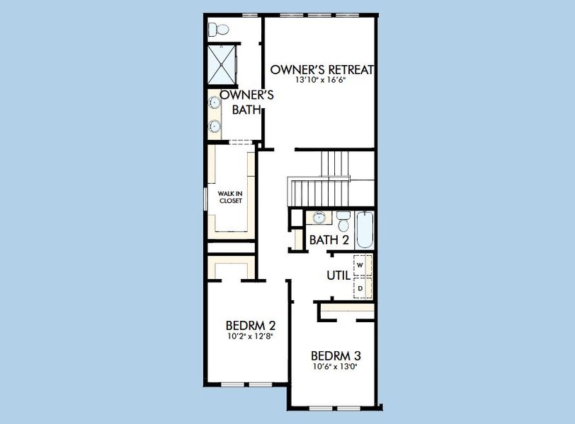 2D floor plan layout for the The Magpie Vista by David Weekley Homes in Westwood Reserve, Charlotte, NC (Image 4). 2D floor plan layout for the The Magpie Vista by David Weekley Homes in Westwood Reserve, Charlotte, NC (Image 4).