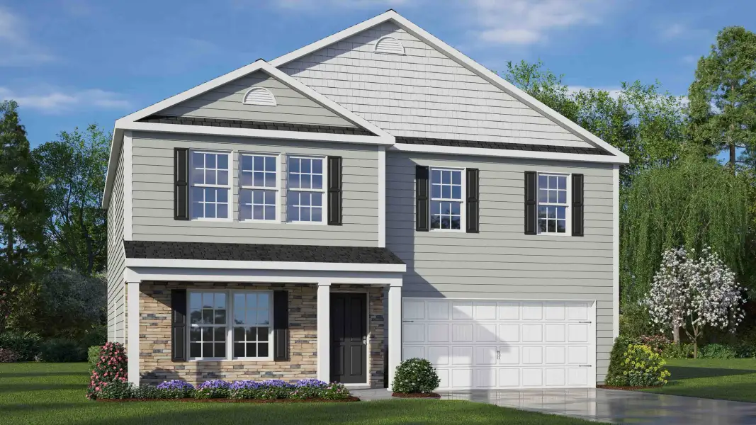 Representative exterior photo of a completed home built from the Kyle by D.R. Horton in Madison Gardens, Lexington, NC (Image 16).