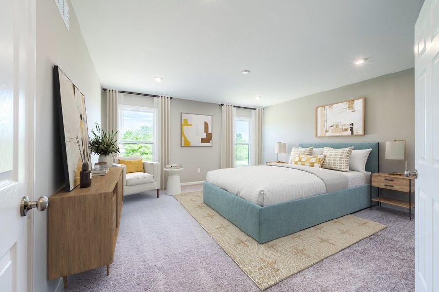 Representative furnished interior of a home built from the Rhodes by Fischer Homes in Woodberry, Canton (Image 5).