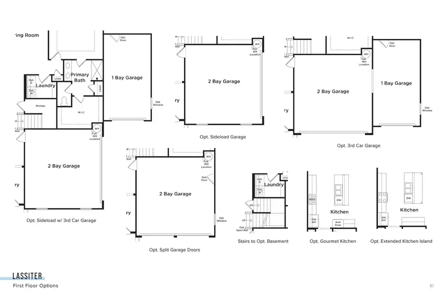 2D floor plan layout for the Lassiter by DRB Homes in Mason Glenn, Franklinton, NC (Image 4).